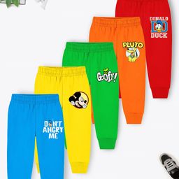 Disney By Miss and Chief Boys Pack Of 5 Printed Cotton Joggers-image-89