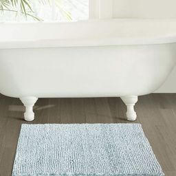 OBSESSIONS Green & White 2400 GSM Textured Anti- Skid Bath Rug-54