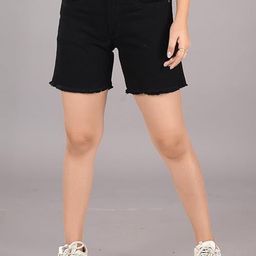 zayla Women Solid Denim Outdoor Denim Shorts-image-70