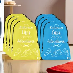 Aura Yellow & White 8 Pieces Printed Foldable Laundry Bags-picture-10