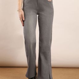 FCK-3 Women Wide Leg High-Rise Light Fade Stretchable Jeans-image-87