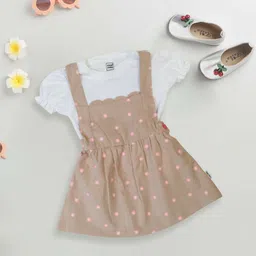 MeeMee Polka Dot Print Pinafore Dress-image-23
