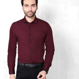 Men Slim Fit Solid Slim Collar Formal Shirt-image-33