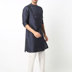 Ethnicity Men Geometric Thread Work Pathani Kurta-picture-15