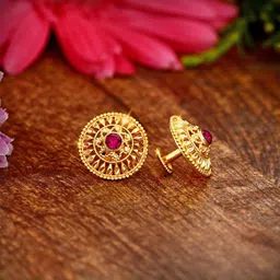 DIVASTRI Gold-Plated Floral Shaped Studs-image-76