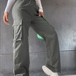 SHINE N SHOW Women Relaxed High-Rise Easy Wash Cargos Trousers-image-82