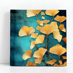 Livin'luxe Blue & Yellow Floral Printed Canvas Wall Art-image-35