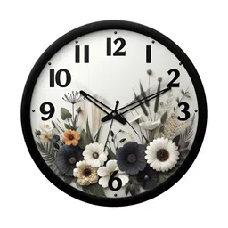 Aura White & Grey Printed Contemporary Wall Clock-56