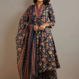 SZN Women Printed Pure Cotton Kurta Sets With Dupatta-picture-12