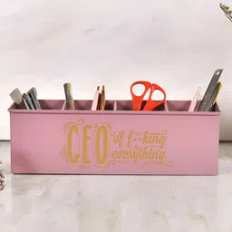 Living With Elan Mauve Typography Printed Multifunctional Desk Organisers-image-98