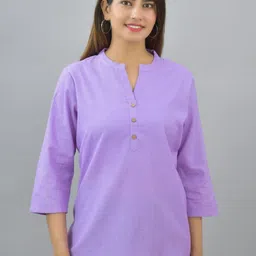 Suha Women Solid Casual Regular Mandarin Collar Top-picture-43
