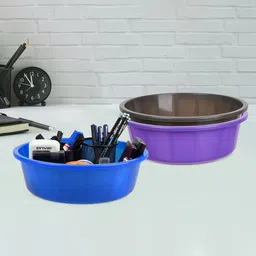 Kuber Industries Purple and Grey 3 Pieces Desk Organisers-77