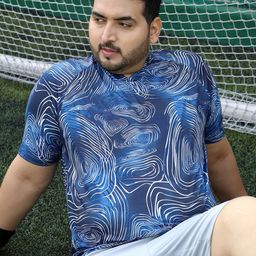 Instafab Plus Men Abstract Printed V-Neck Activewear T-shirt-picture-12