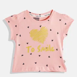 Happy Faces Girls Typography Print Pure Cotton T-shirt-image-28