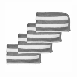 HOUSSE 4-Pcs Grey & White Striped 300GSM Super Absorbent Ultra Soft Hand Towels-25