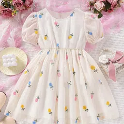 BAESD Print Net Fit & Flare Dress-6