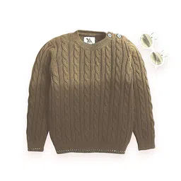 Yellow Apple Boys Cable Knit Woollen Pullover-picture-42