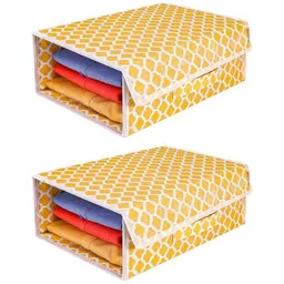 prettykrafts Yellow & White 2 Pieces Multi-Utility Organisers-55
