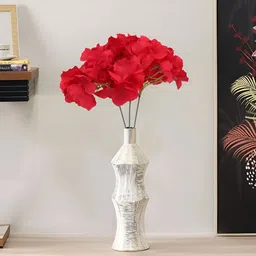 LITVERSE Red 3 Pieces Hydrangea Artificial Flower-6