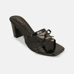 DressBerry Textured Block Sandals with Bows-10