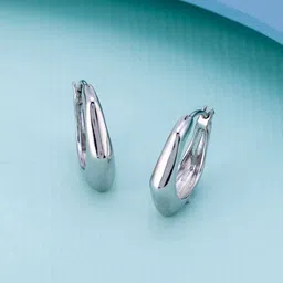 Kushal's Fashion Jewellery Rhodium-Plated Spherical Shaped Hoop Earrings-49