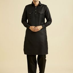 Manyavar Shirt Collar Pathani Kurta With Salwar-image-85