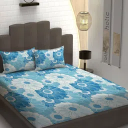 YaAkholic Multicoloured 210 TC Queen Bedsheet with 2 Pillow Covers-image-93
