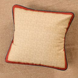 Peepul Tree Cream-Coloured & Brown Set of 2 Floral Square Cushion Covers-17