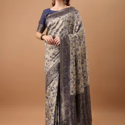 F FASHION Floral Woven Design Zari Banarasi Saree-picture-14