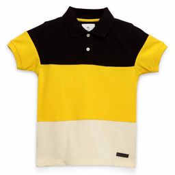 Cherry Crumble Boys Colourblocked Polo Collar T-shirt-image-57