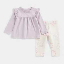 mothercare Girls Pure Cotton Top With Leggings-image-39