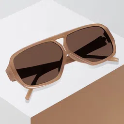 Peter Jones Eyewear Unisex Aviator Sunglasses with UV Protected Lens ZN3847BR-Brown-46