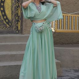 GloballyRonakRBafna Embellished Top With Palazzo Co-Ords-image-30