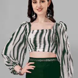 limtd Sequinned Block Printed Pure Georgette Ready to Wear Saree image 2