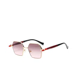 Ted Smith Unisex Hexagonal Sunglasses With UV Protected Lens ADIE_C4 image 5