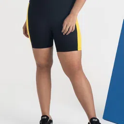 Hunnit Women Colourblocked Slim Fit High-Rise Training or Gym Sports Shorts with Antimicrobial Technology-picture-15