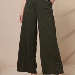 SASSAFRAS worklyf Women Straight Leg Pleated Trousers-image-14