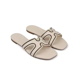 ROSSO BRUNELLO Women Colourblocked Leather Open Toe Flats with Buckles-picture-16