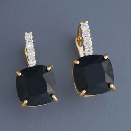 Kushal's Fashion Jewellery Gold-Plated Zircon Square Hoop Earrings-44