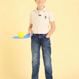 U.S. Polo Assn. Kids Boys Relaxed Fit Low Distress Light Fade Jeans-picture-34