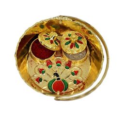 Anouk Set of 6 Stone Rakhi With Card, Kumkum & Thali image 3