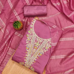 LeeliPeeri Designer Embroidered Unstitched Dress Material-image-57