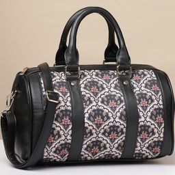 Anouk Floral Printed PU Bowling Satchel-image-74