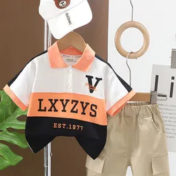 INCLUD Boys Printed Shirt Collar T-shirt With Shorts-image-94