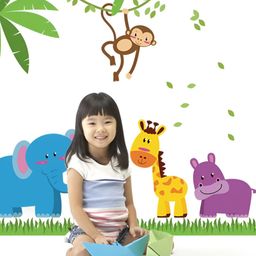 INDIAN ROYALS Blue & Green Cartoon Printed Self-Adhesive & Durable Wall Sticker-image-84