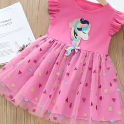 YK Girls Flutter Sleeves Fit and Flare Dress-image-25