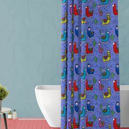 ArtzFolio Blue & Yellow Printed Waterproof Shower Curtain-image-60