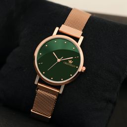 CRESTELLO Women Embellished Dial & Bracelet Style Straps Analogue Watch CR-RG152-GRN-image-94