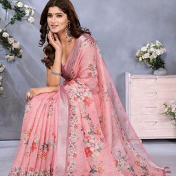 vj fashion Women Peach Sarees-41