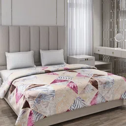 Monte Carlo Pink & White Floral Printed AC Room 290 GSM Double Bed Blanket-image-40